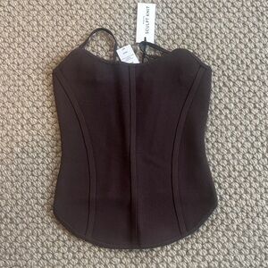 Babaton Brown Sculpted Corset Top